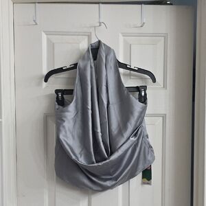 HALARA Gray Drape Top